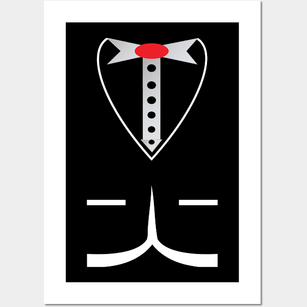 Pocket Bowtie Tuxedo Black and White Funny Shirt Wall Art by BestSellerDesign